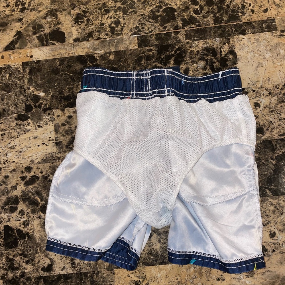 Nautica Toddler Swim Trunks 2T Navy with Multi-Color Nautica Logo - Picture 5 of 6